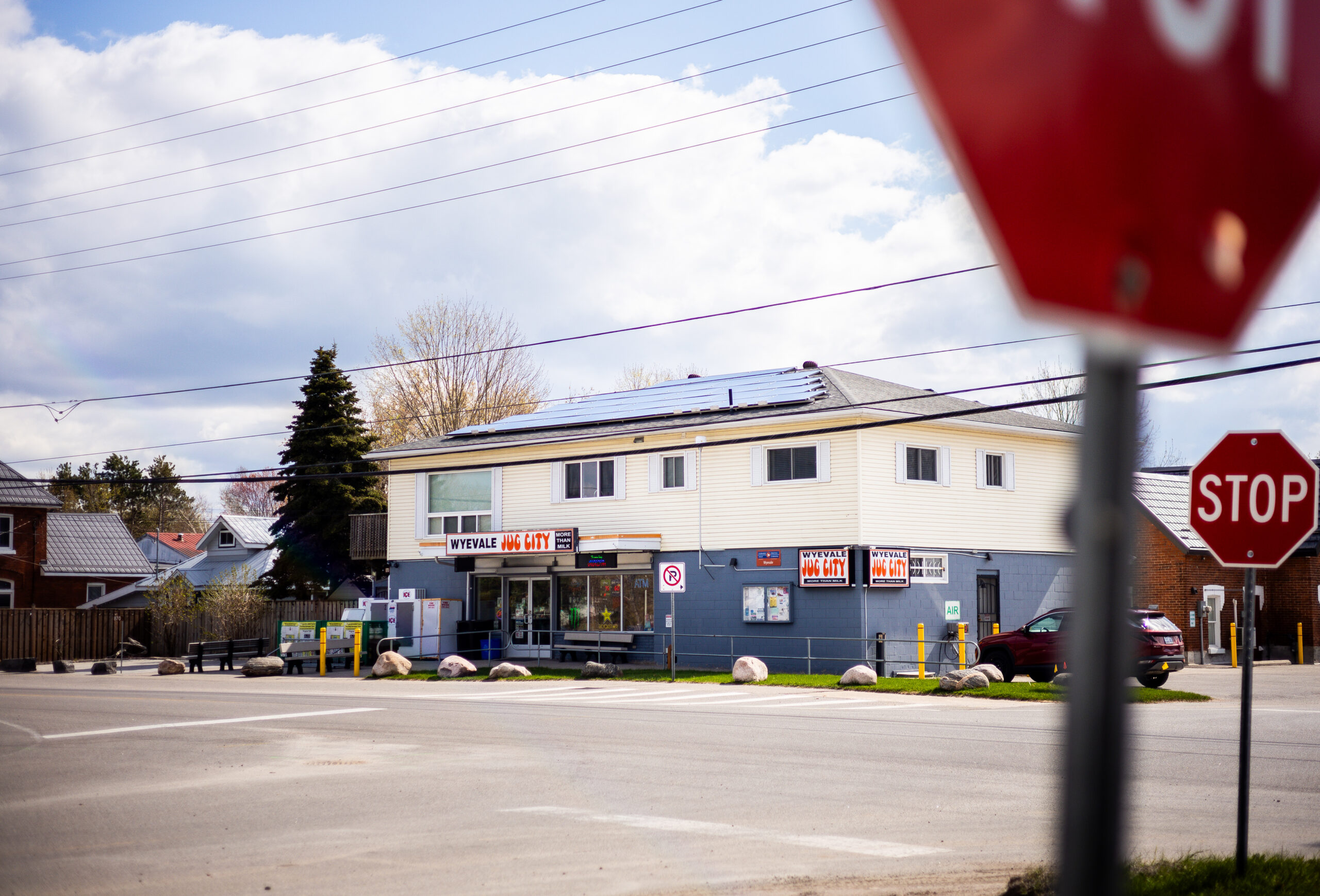 Photo of Jug City, a small local convenience store in Wyevale, set in a quiet rural area.