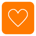 Orange heart community icon